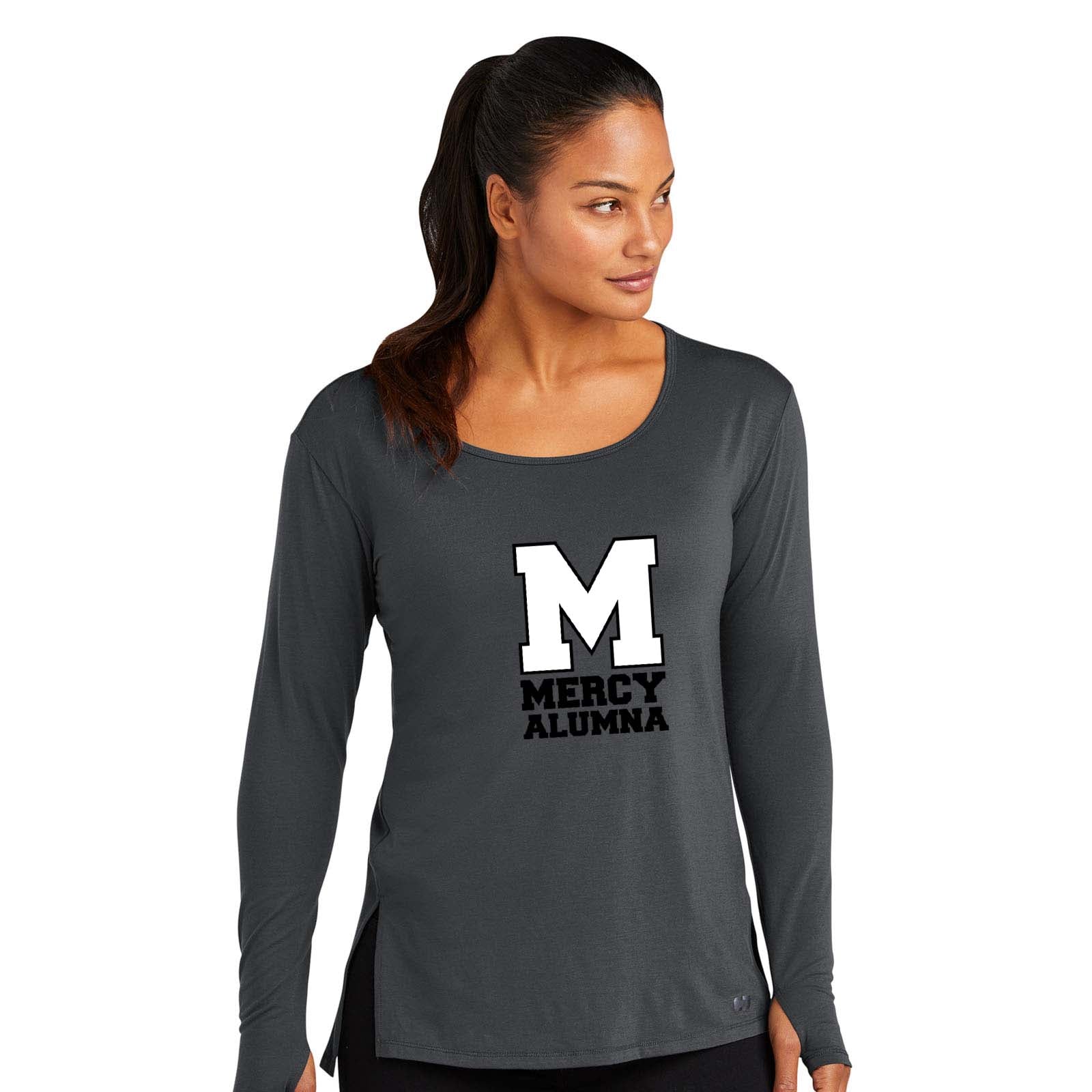 Mercy High School Crest OGIO Ladies Luuma Long Sleeve Tunic Printed - Mato & Hash