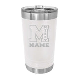 Mercy High School Custom Laser Engraved Name Matte Pint Tumbler 16 oz. - Mato & Hash