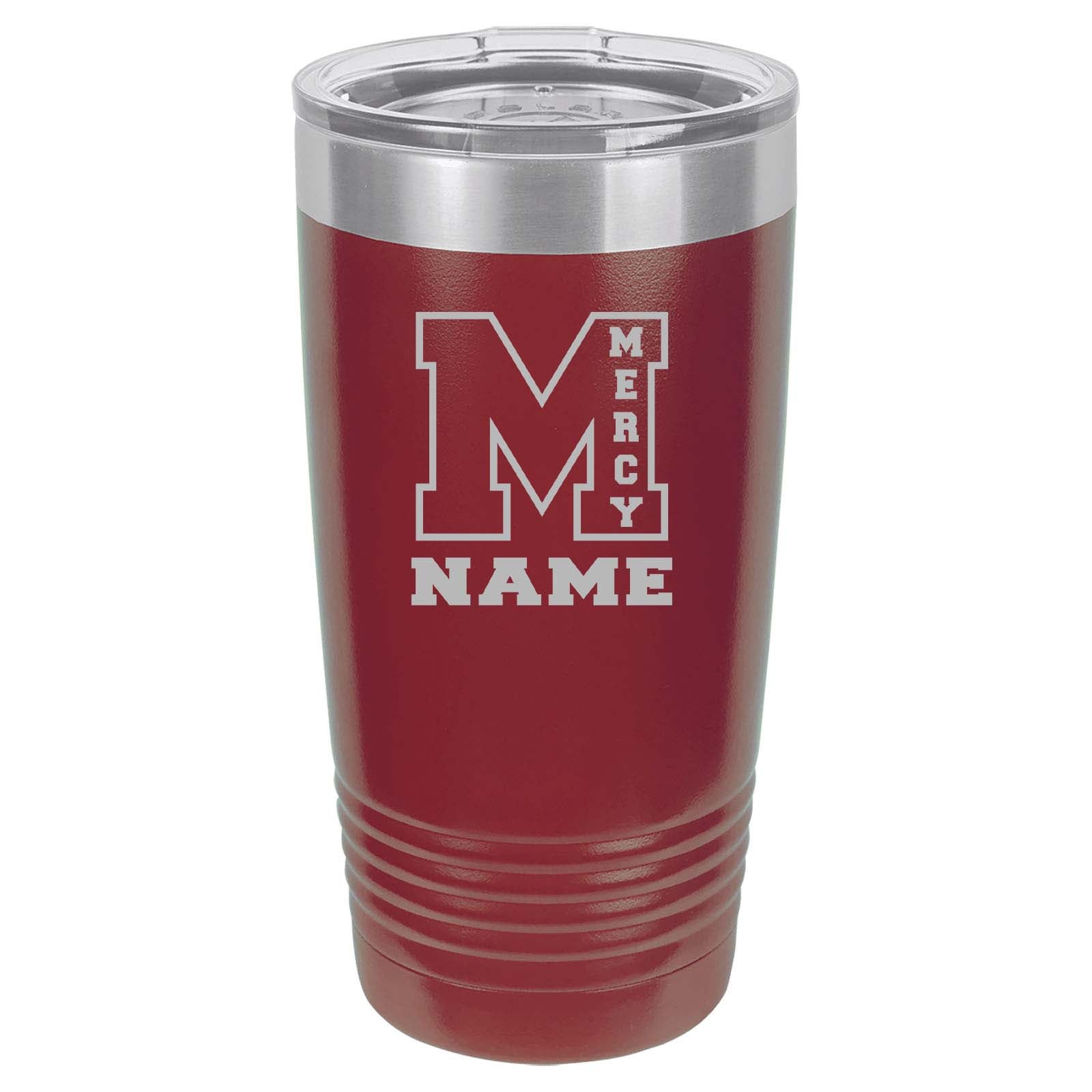 Mercy High School Custom Laser Engraved Name Matte Tumbler 20 oz. - Mato & Hash