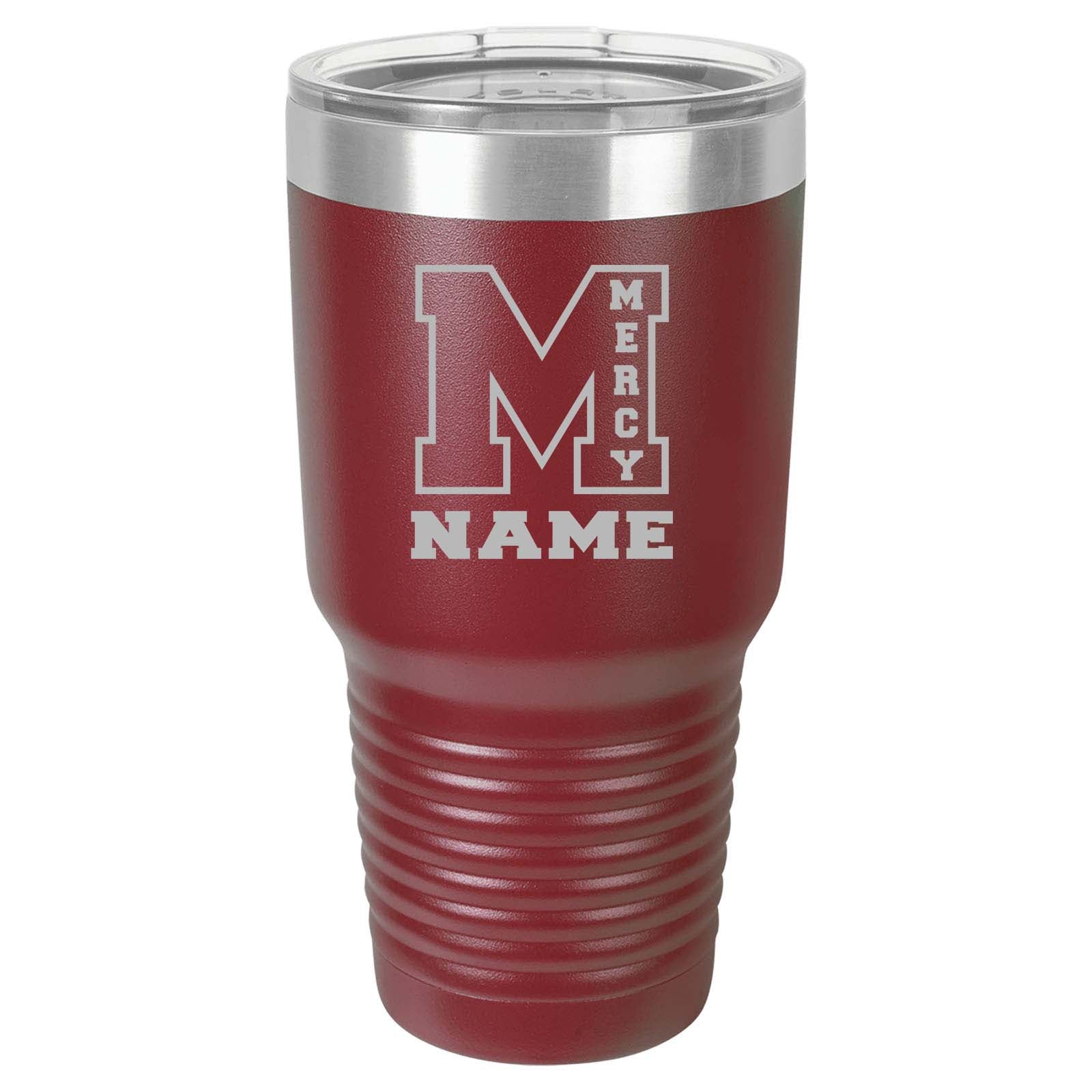 Mercy High School Custom Laser Engraved Name Matte Tumbler 30 oz. - Mato & Hash