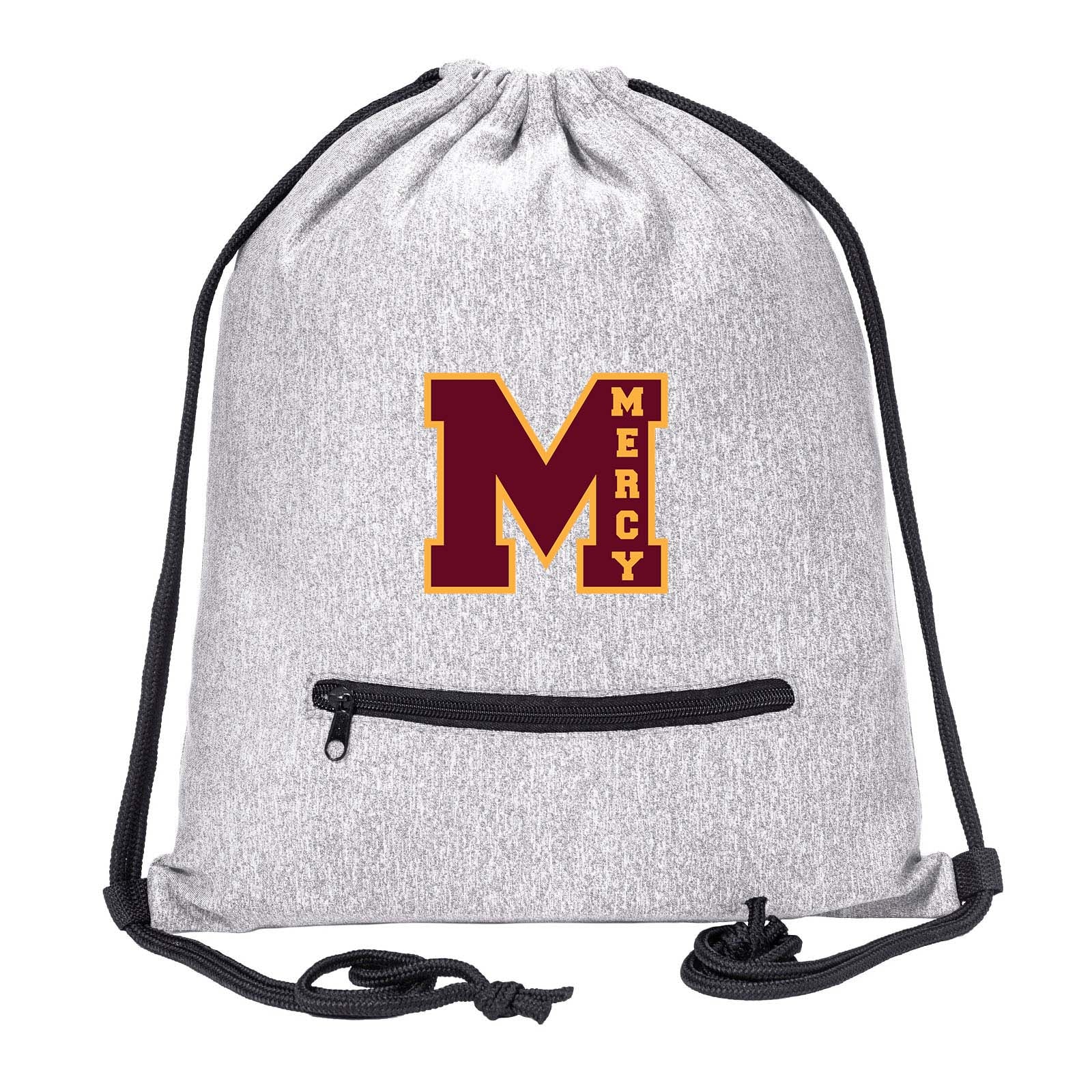 Mercy High School Drawstring Bag w/ Zipper Pocket Printed - Mato & Hash