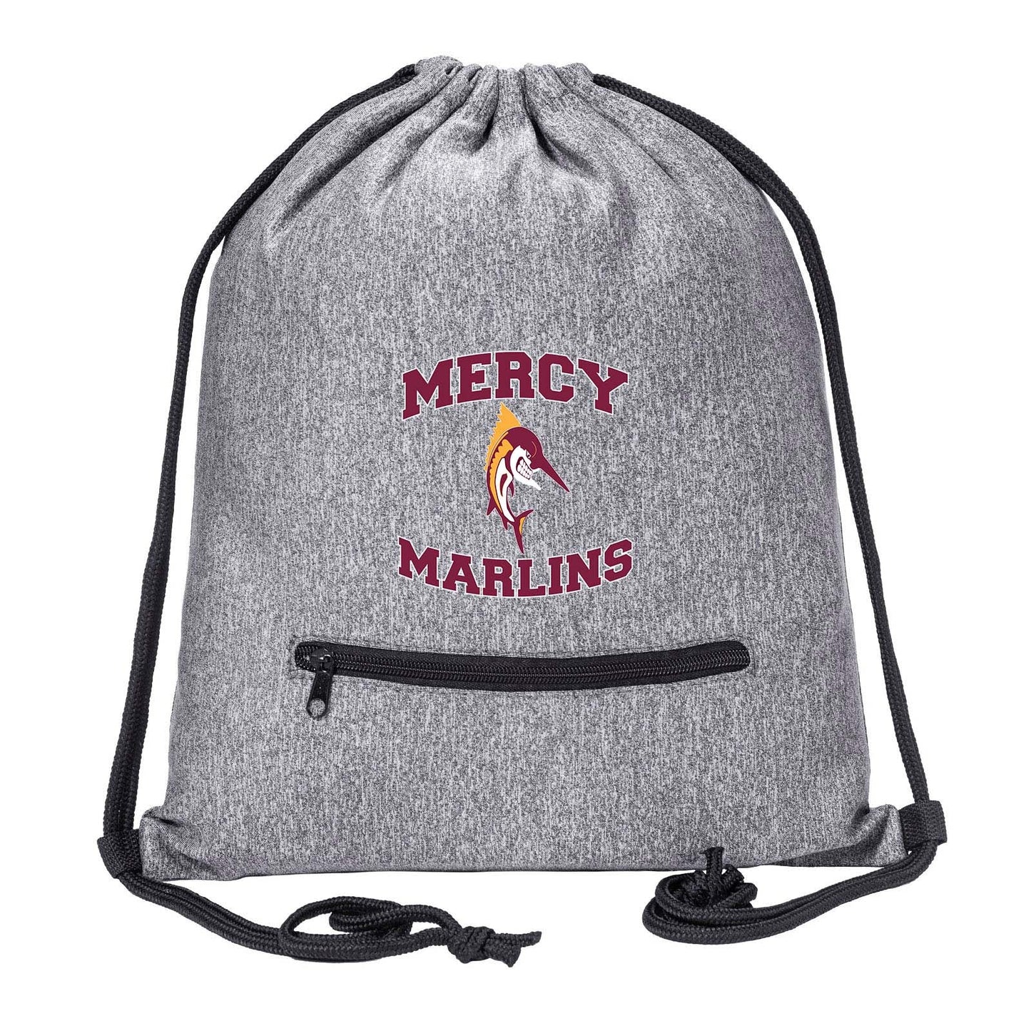 Mercy High School Drawstring Bag w/ Zipper Pocket Printed - Mato & Hash