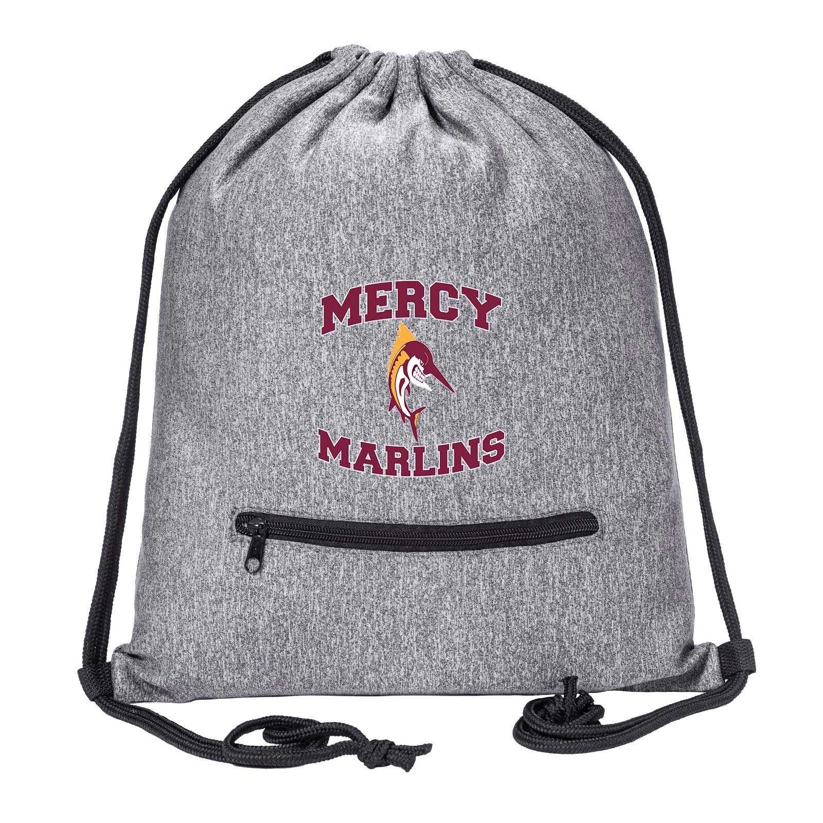 Mercy High School Drawstring Bag w/ Zipper Pocket Printed - Mato & Hash