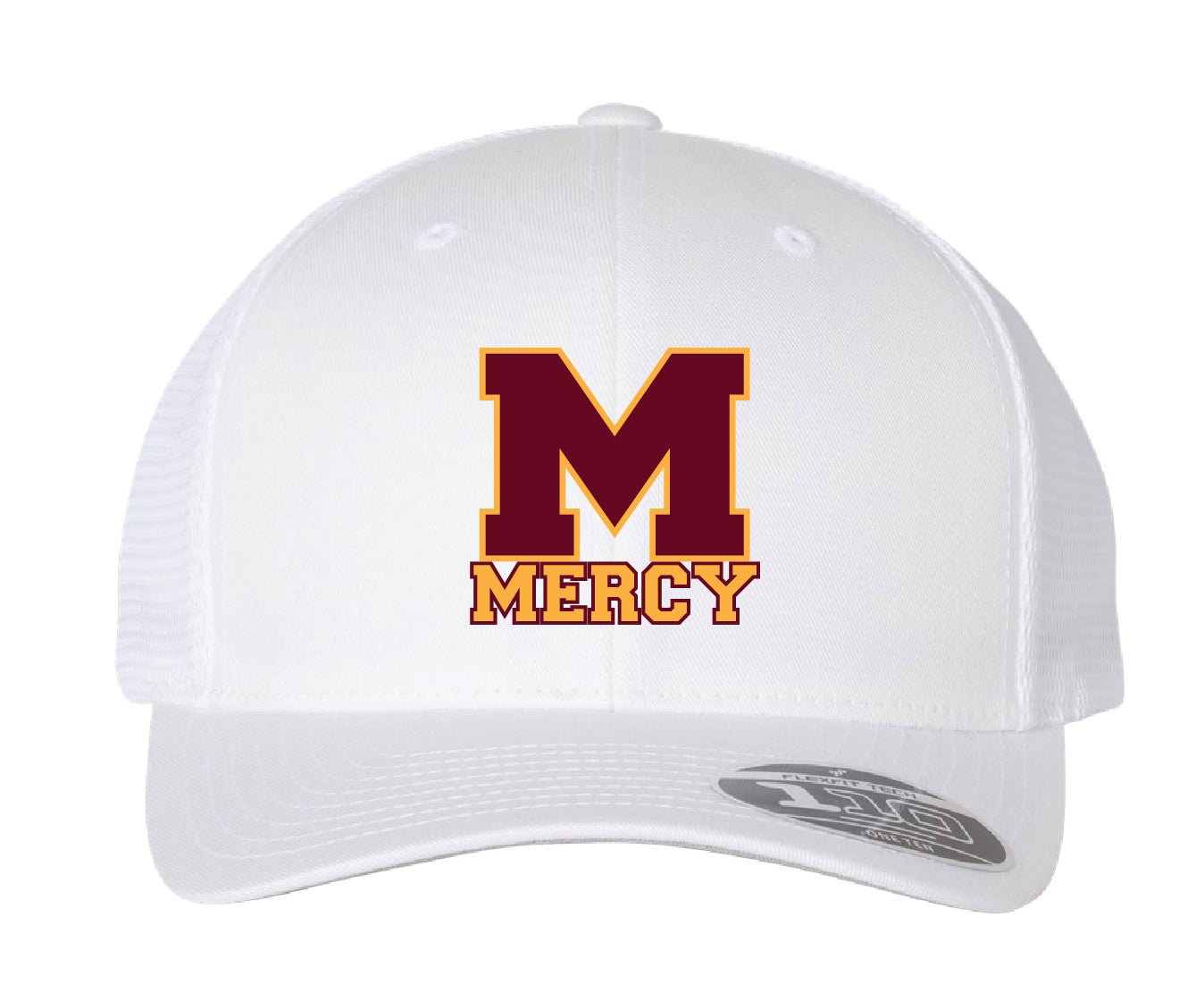 Mercy High School Flexfit 110M Trucker Mesh-Back Cap Embroidery - Mato & Hash