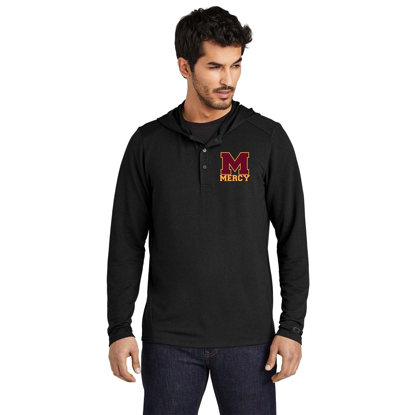 Mercy High School OGIO® Luuma Flex Hooded Henley Embroidery - Mato & Hash