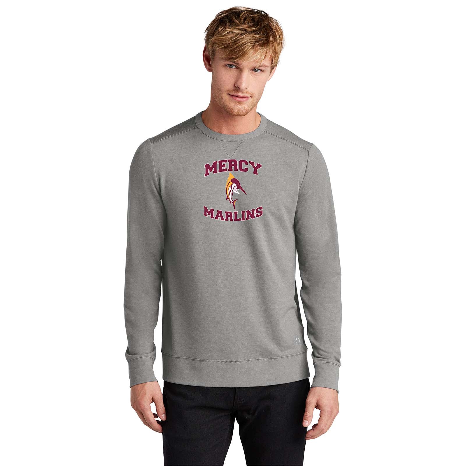 Mercy High School OGIO® Luuma Flex Long Sleeve Crew Embroidery - Mato & Hash