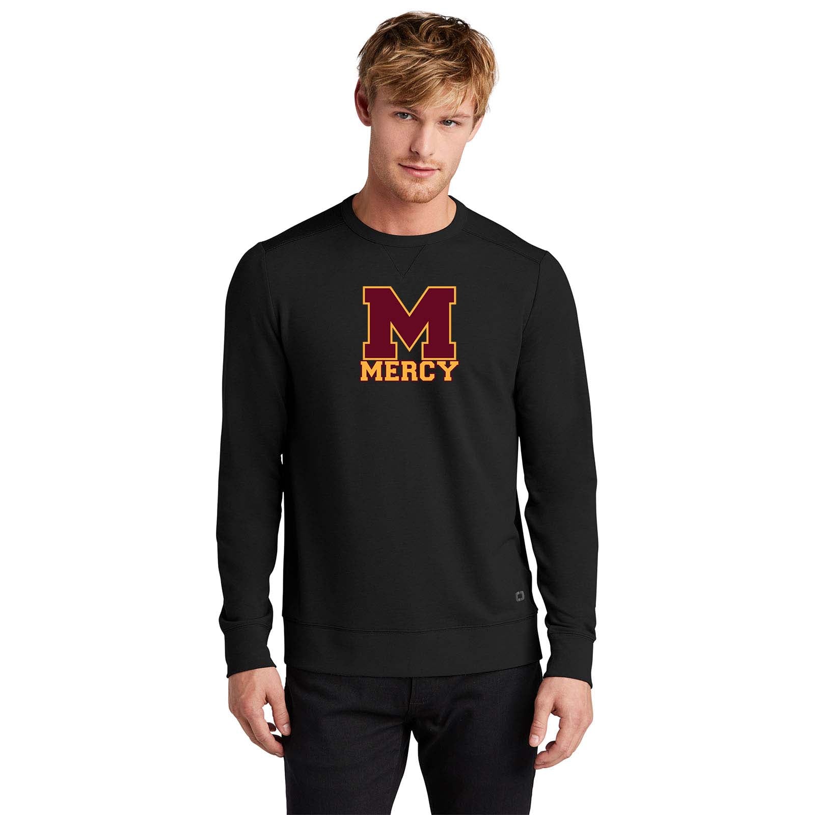 Mercy High School OGIO® Luuma Flex Long Sleeve Crew Embroidery - Mato & Hash