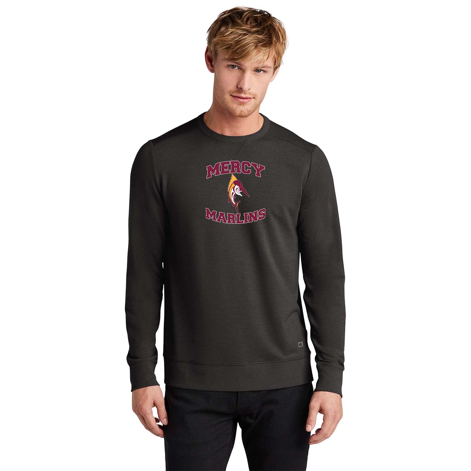 Mercy High School OGIO® Luuma Flex Long Sleeve Crew Embroidery - Mato & Hash