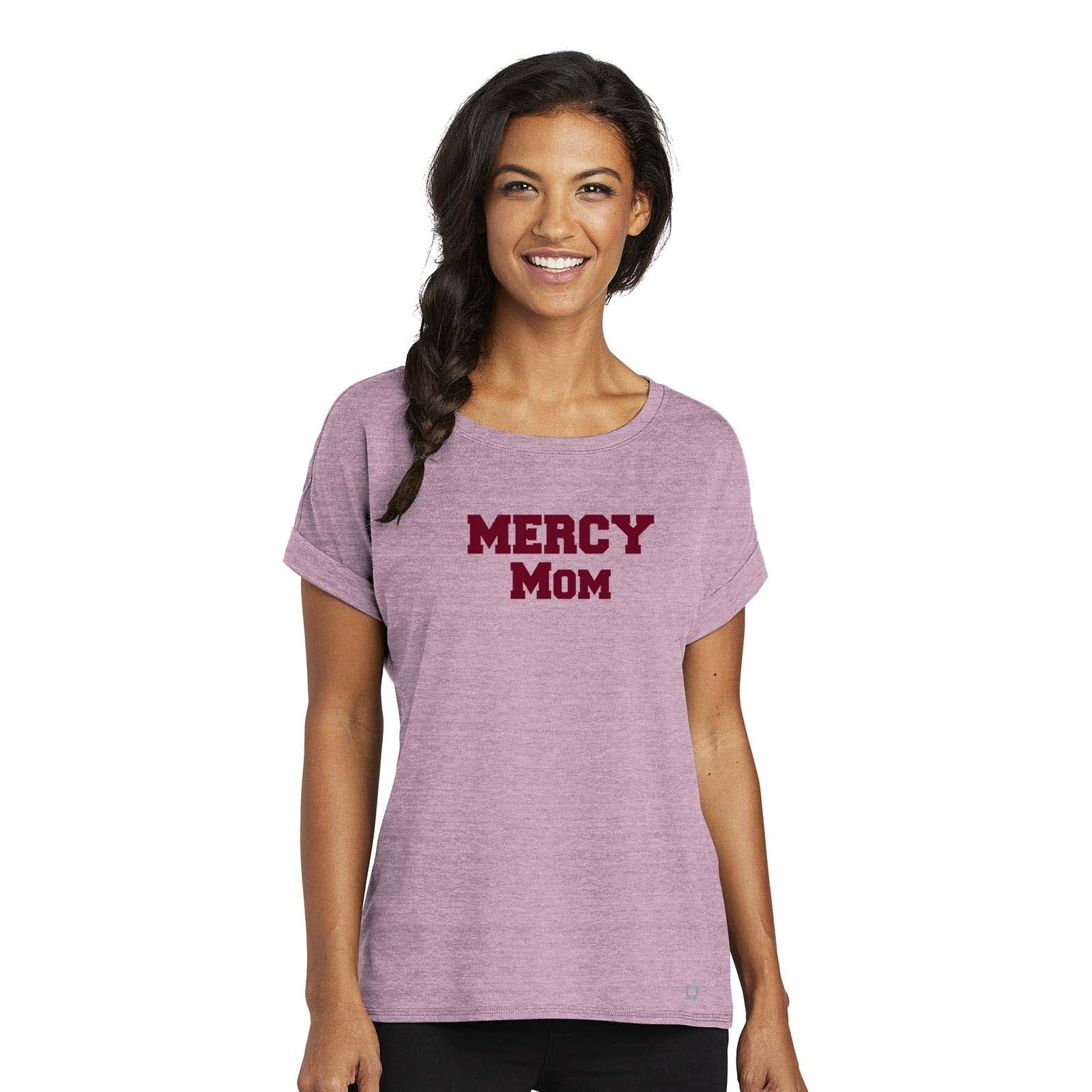 Mercy High School Spirit OGIO Ladies Luuma Cuffed Short Sleeve Printed - Mato & Hash