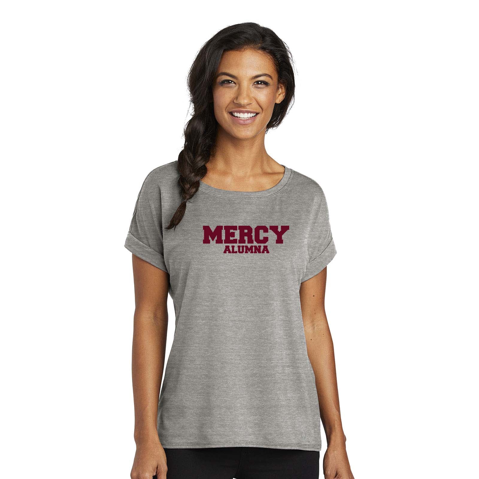 Mercy High School Spirit OGIO Ladies Luuma Cuffed Short Sleeve Printed - Mato & Hash