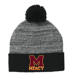 Mercy High School Sport-Tek ® Heather Pom Pom Beanie Embroidery - Mato & Hash