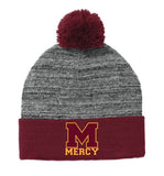 Mercy High School Sport-Tek ® Heather Pom Pom Beanie Embroidery - Mato & Hash