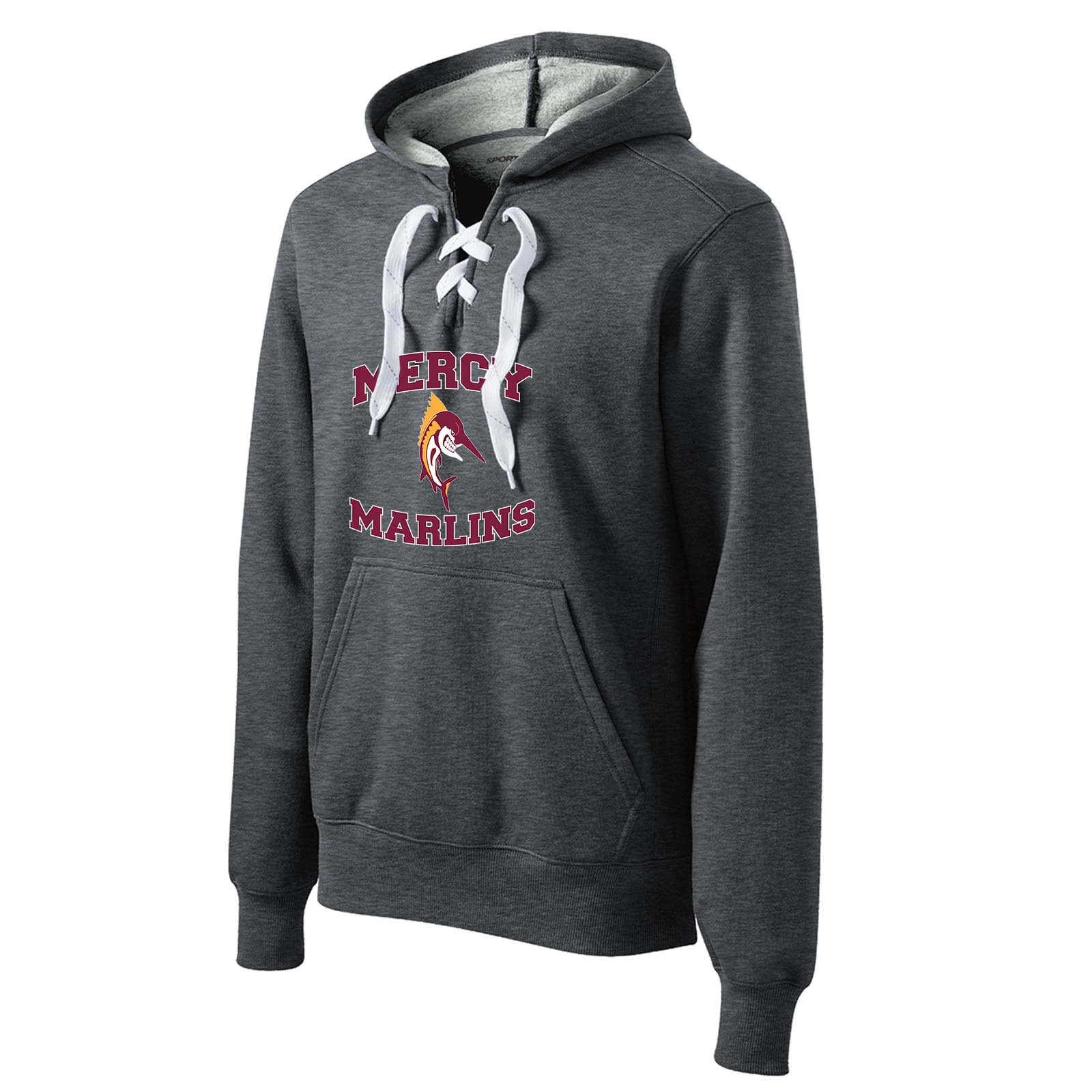 Mercy High School Sport-Tek® Lace Up Pullover Hooded Sweatshirt - Mato & Hash