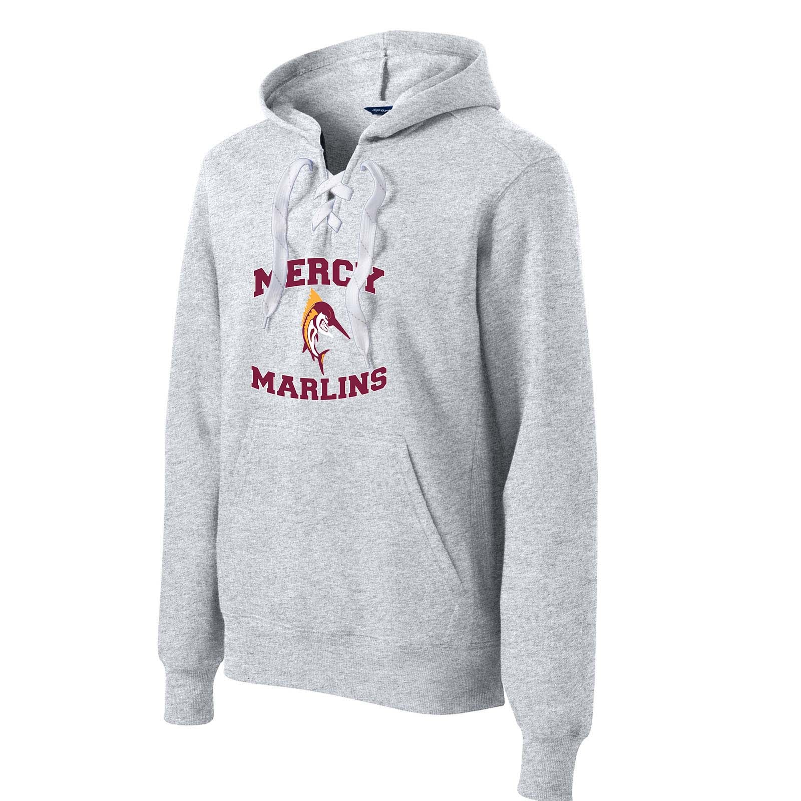 Mercy High School Sport-Tek Lace Up Pullover Hooded Sweatshirt - Mato & Hash