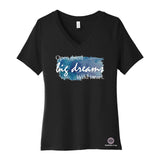 Mindfulbliss Living Big Dreams Bella + Canvas Women's 100% Cotton Jersey V-Neck T-Shirt - Mato & Hash
