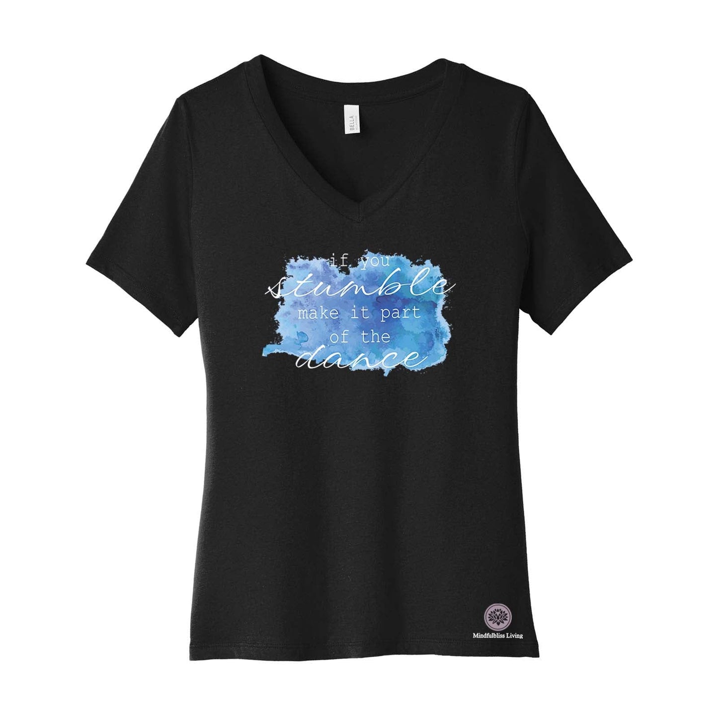 Mindfulbliss Living Part of the Dance Bella + Canvas Women's 100% Cotton Jersey V-Neck T-Shirt - Mato & Hash