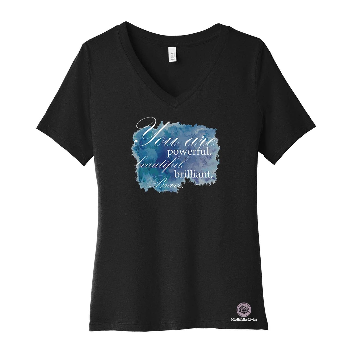 Mindfulbliss Living You Are Bella + Canvas Women's 100% Cotton Jersey V-Neck T-Shirt - Mato & Hash
