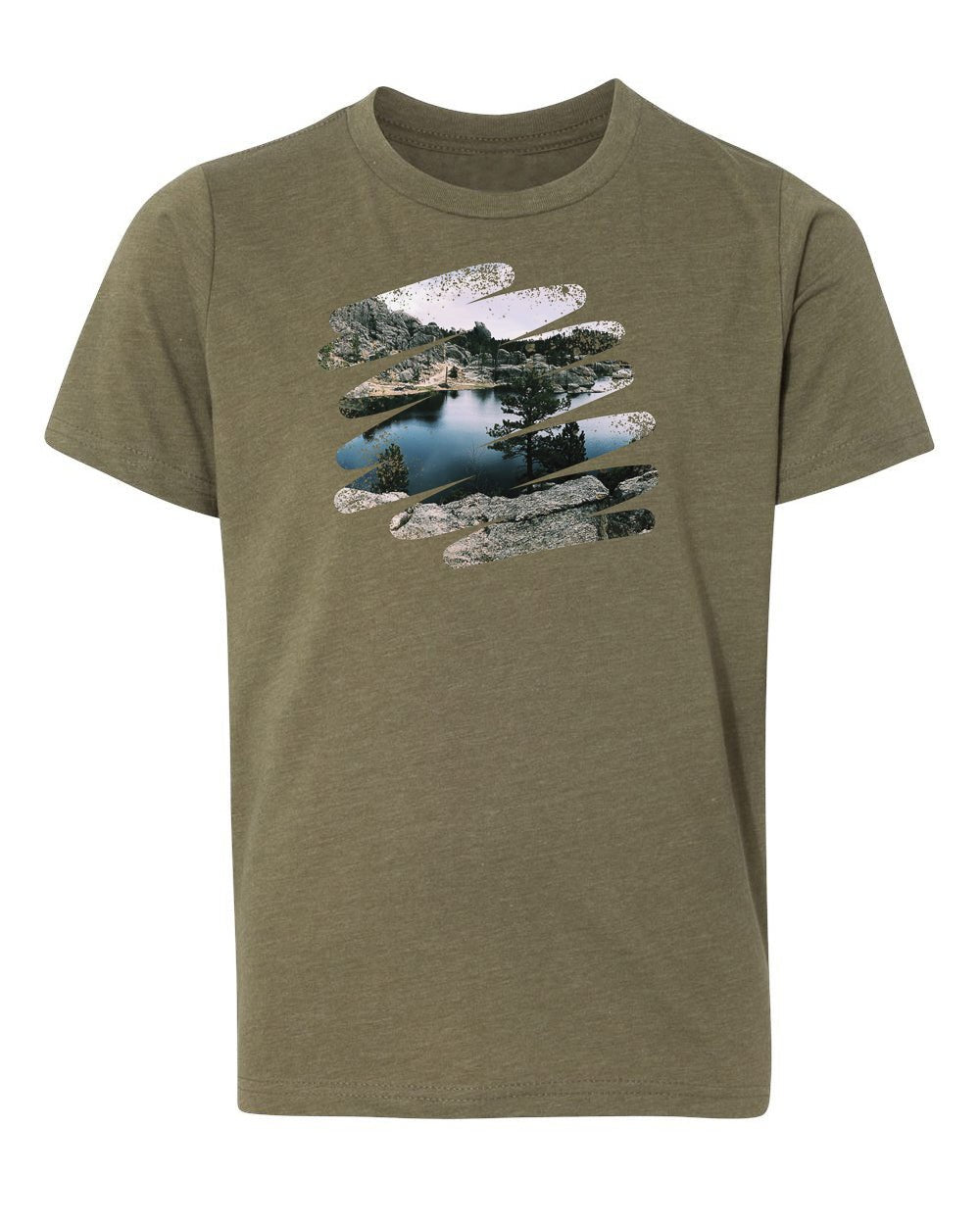 Mountain River - Brush Strokes Kids T Shirts - Mato & Hash