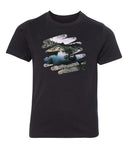 Mountain River - Brush Strokes Kids T Shirts