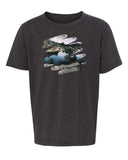 Mountain River - Brush Strokes Kids T Shirts - Mato & Hash