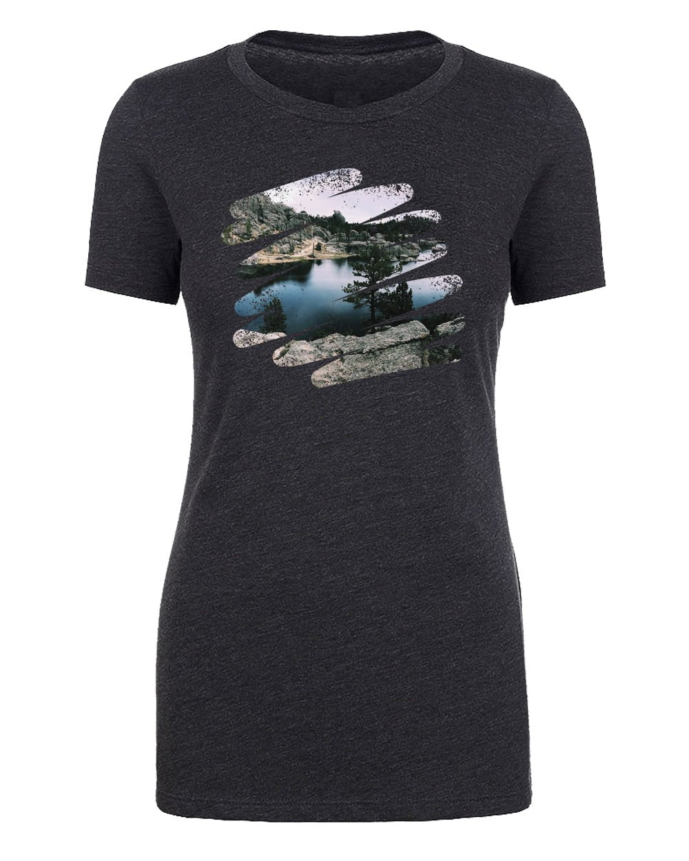 Mountain River - Brush Strokes Womens T Shirts - Mato & Hash