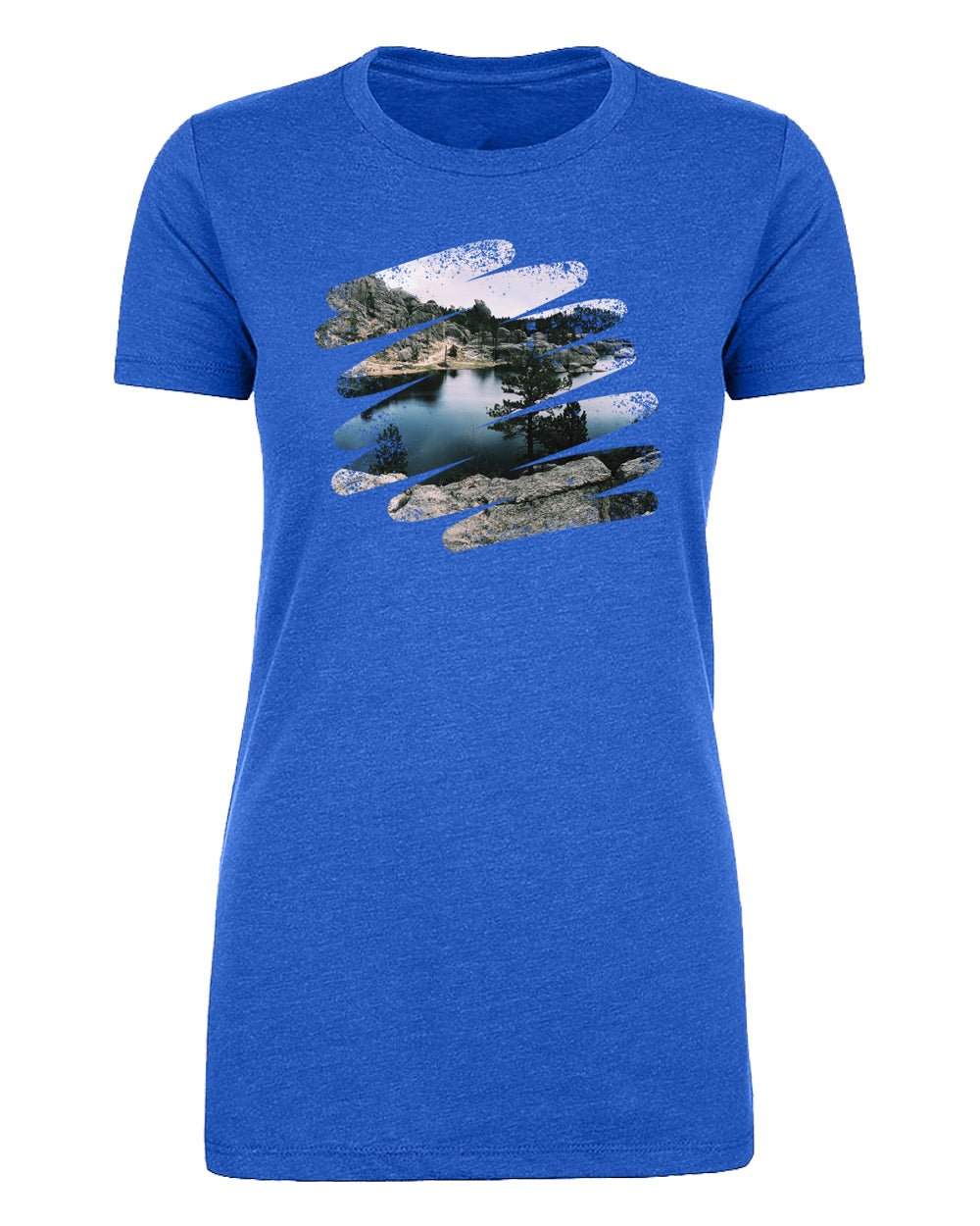 Mountain River - Brush Strokes Womens T Shirts - Mato & Hash
