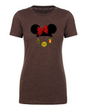 Mouse Ears + Bow & Ornaments Womens Christmas T Shirts