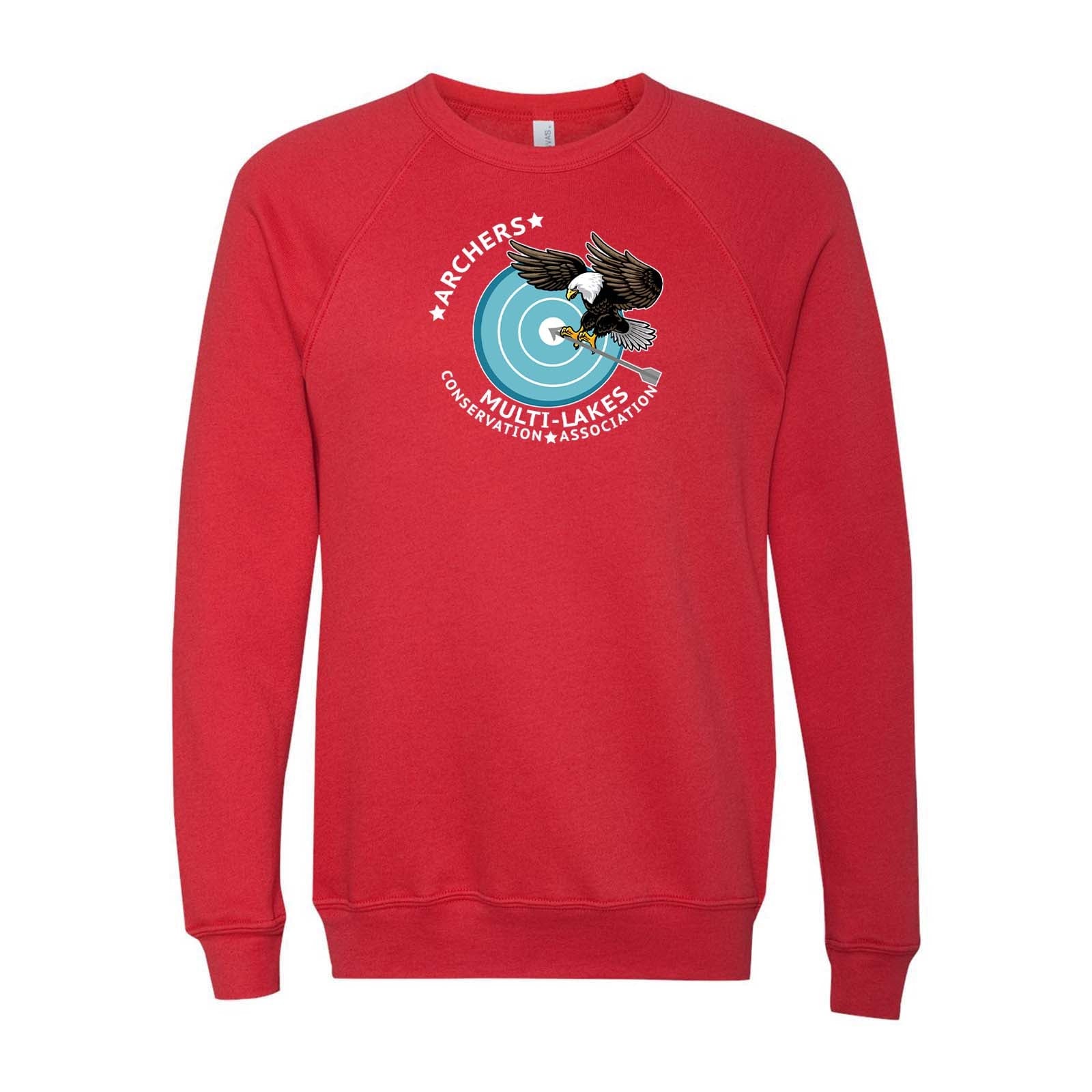 Multi-Lakes Bella + Canvas Unisex Cotton/Polyester Fleece Raglan Crewneck Sweatshirt Center Chest - Mato & Hash