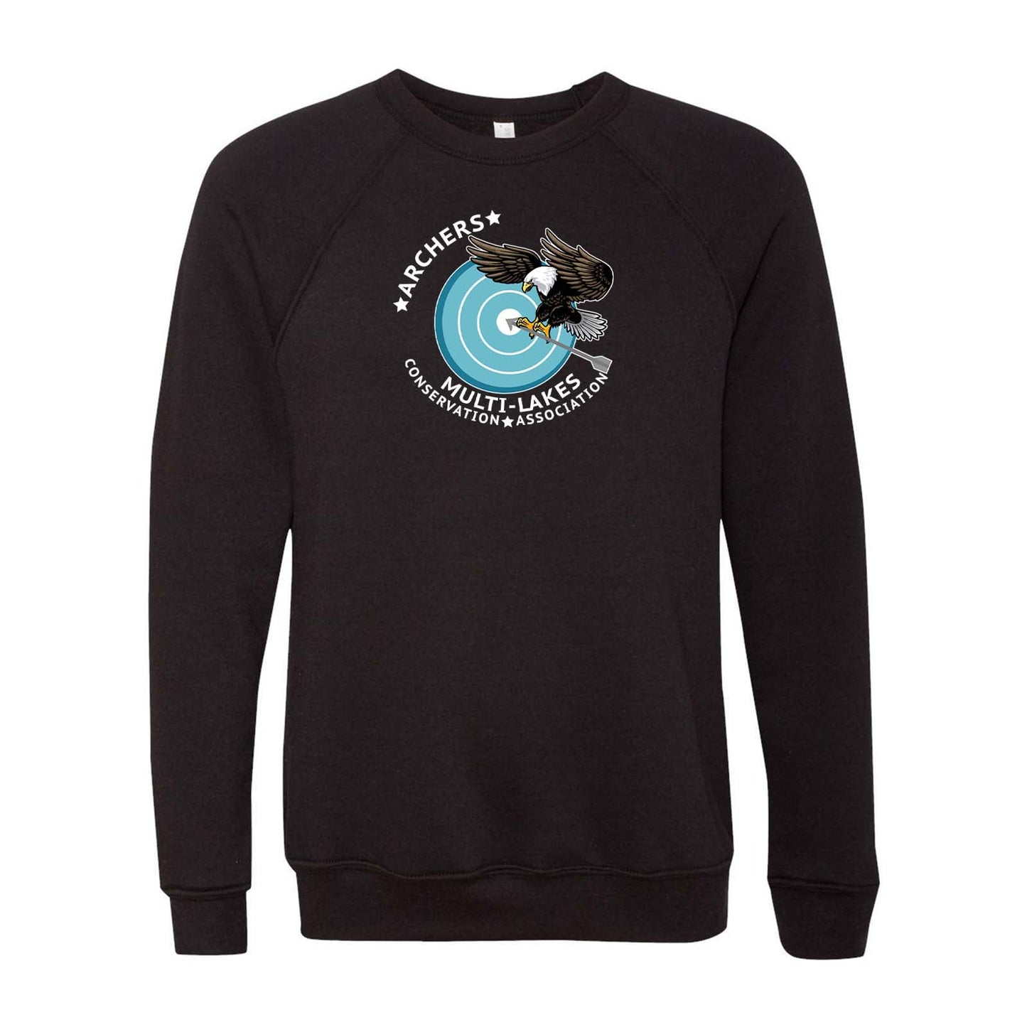 Multi-Lakes Bella + Canvas Unisex Cotton/Polyester Fleece Raglan Crewneck Sweatshirt Center Chest - Mato & Hash