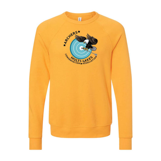 Multi-Lakes Bella + Canvas Unisex Cotton/Polyester Fleece Raglan Crewneck Sweatshirt Center Chest - Mato & Hash