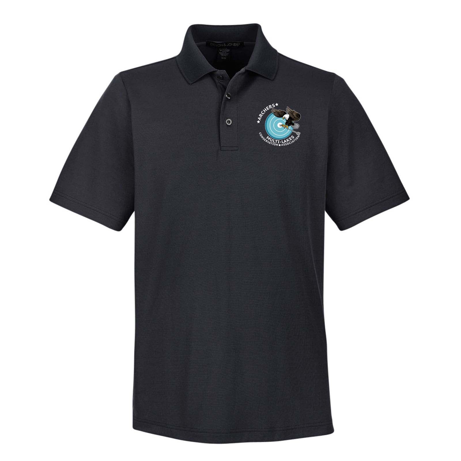 Multi-Lakes Devon & Jones CrownLux Performance Polyester/Cotton Blend Men's Plaited Polo T-Shirt Embroidery - Mato & Hash