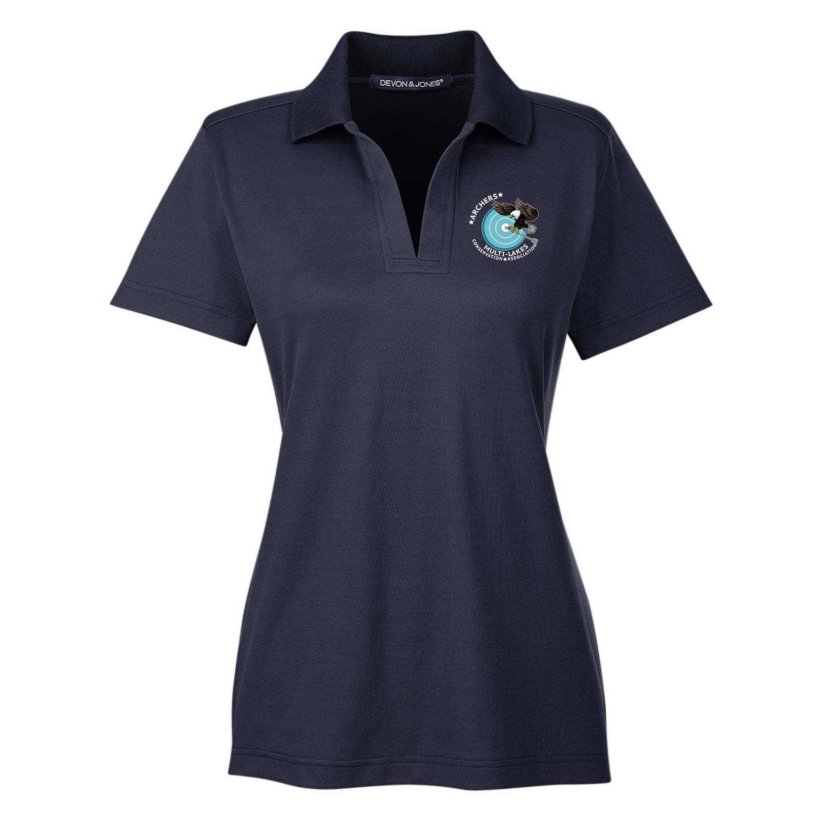 Multi-Lakes Devon & Jones CrownLux Performance Polyester/Cotton Blend Women's Plaited Polo T-Shirt Embroidery - Mato & Hash