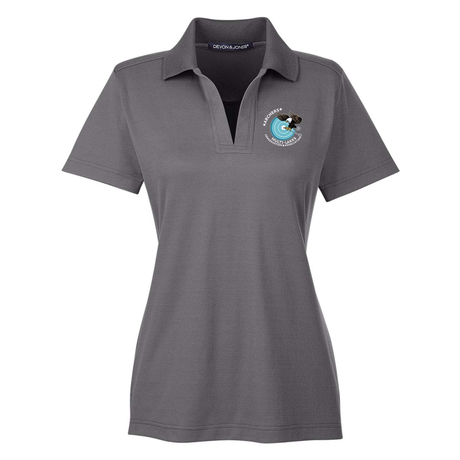 Multi-Lakes Devon & Jones CrownLux Performance Polyester/Cotton Blend Women's Plaited Polo T-Shirt Embroidery - Mato & Hash