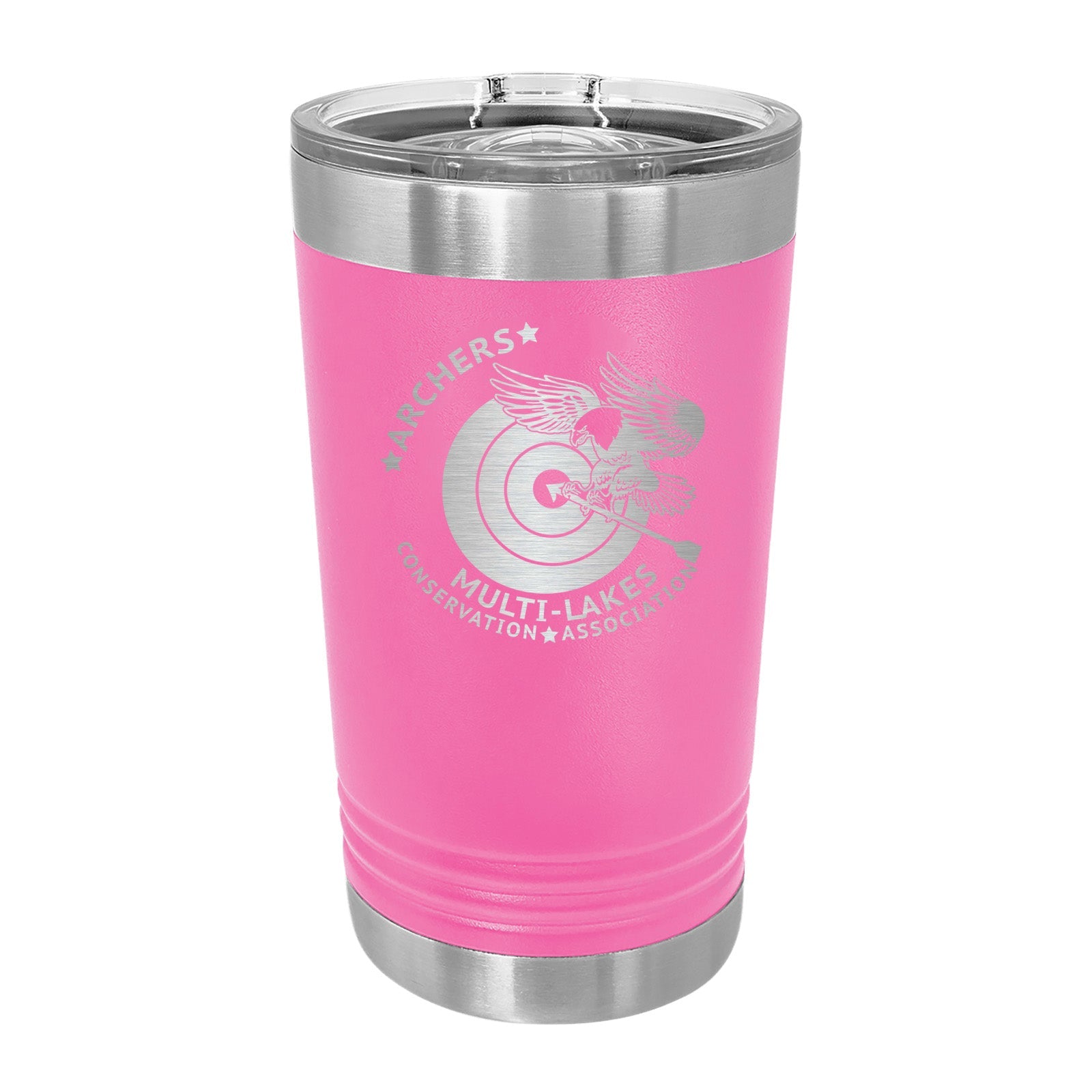 Multi-Lakes Laser Engraved 16oz Pint with Sliding Lid - Mato & Hash