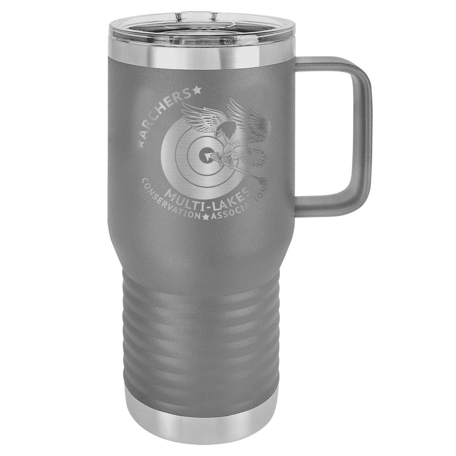 Multi-Lakes Laser Engraved 20oz Travel Tumbler with Handle - Mato & Hash