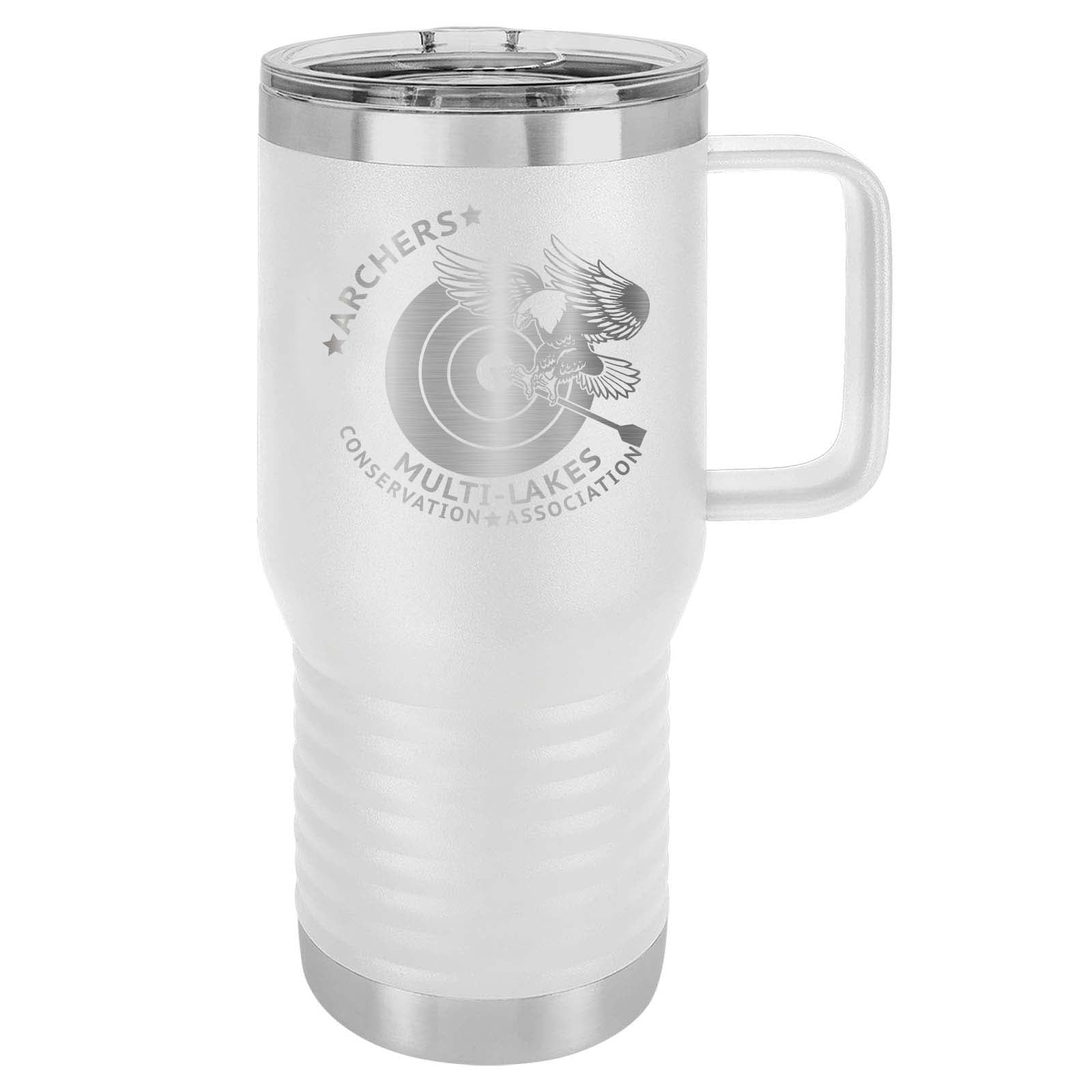 Multi-Lakes Laser Engraved 20oz Travel Tumbler with Handle - Mato & Hash