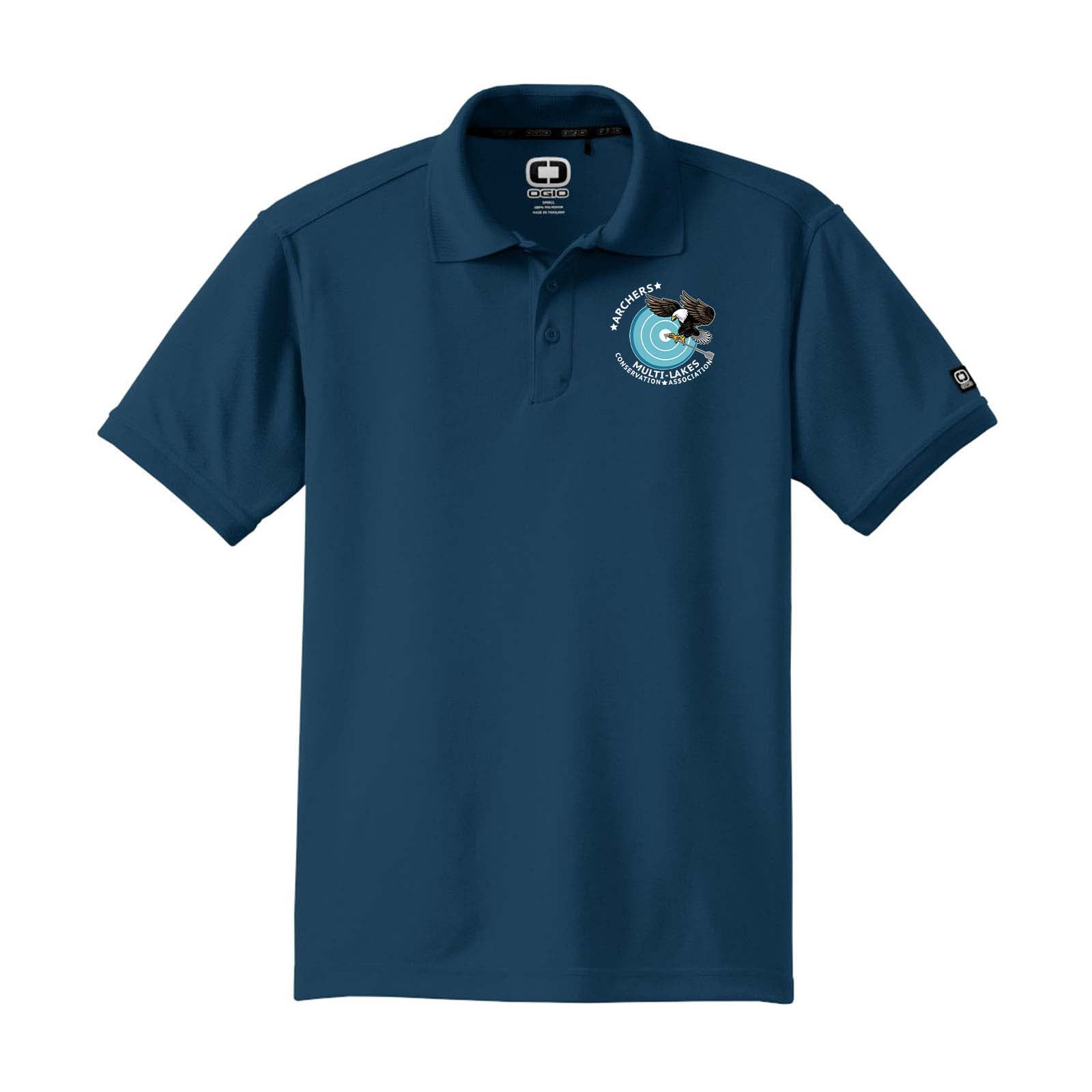 Multi-Lakes Ogio Men's 100% Polyester Caliber 2.0 Polo T-Shirt Embroidery - Mato & Hash