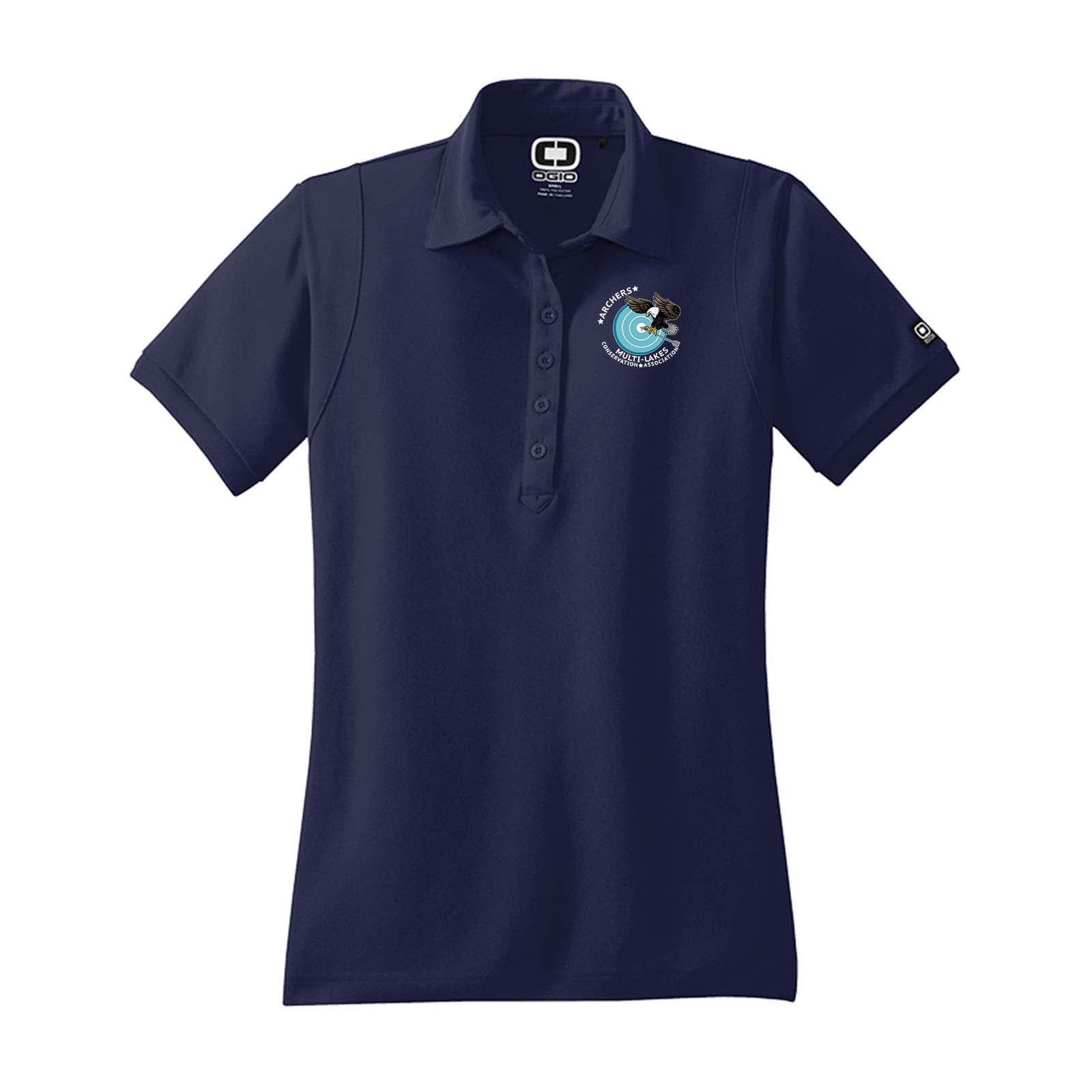 Multi-Lakes Ogio Women's 100% Polyester Jewel Polo T-Shirt Embroidery - Mato & Hash