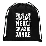 Multilingual Thank You Mini Polyester Drawstring Bag - Mato & Hash