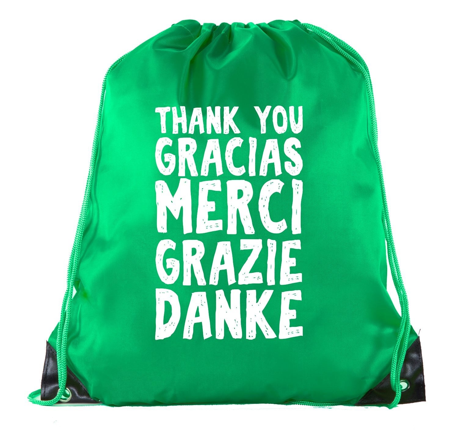 Multilingual Thank You Polyester Drawstring Bag - Mato & Hash
