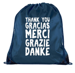 Multilingual Thank You Polyester Drawstring Bag - Mato & Hash