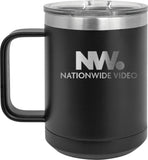 NationWide Video Laser Engraved 15oz Mug with Sliding Lid - Mato & Hash