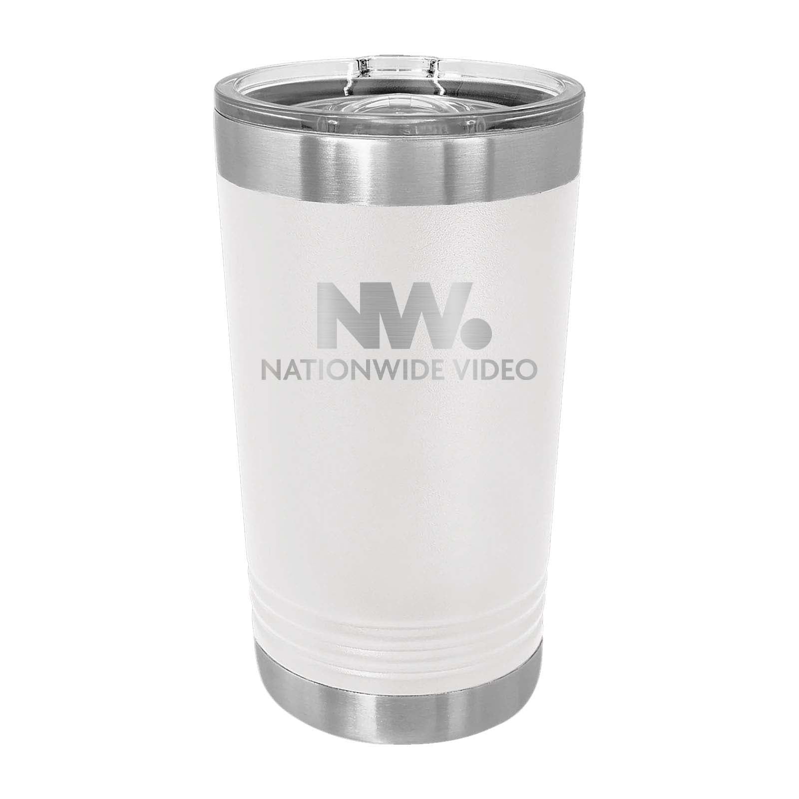 NationWide Video Laser Engraved 16oz Pint with Sliding Lid - Mato & Hash