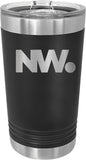 NationWide Video Laser Engraved 16oz Pint with Sliding Lid