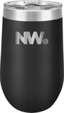 NationWide Video Laser Engraved 16oz Stemless Wine Glass with Lid - Mato & Hash