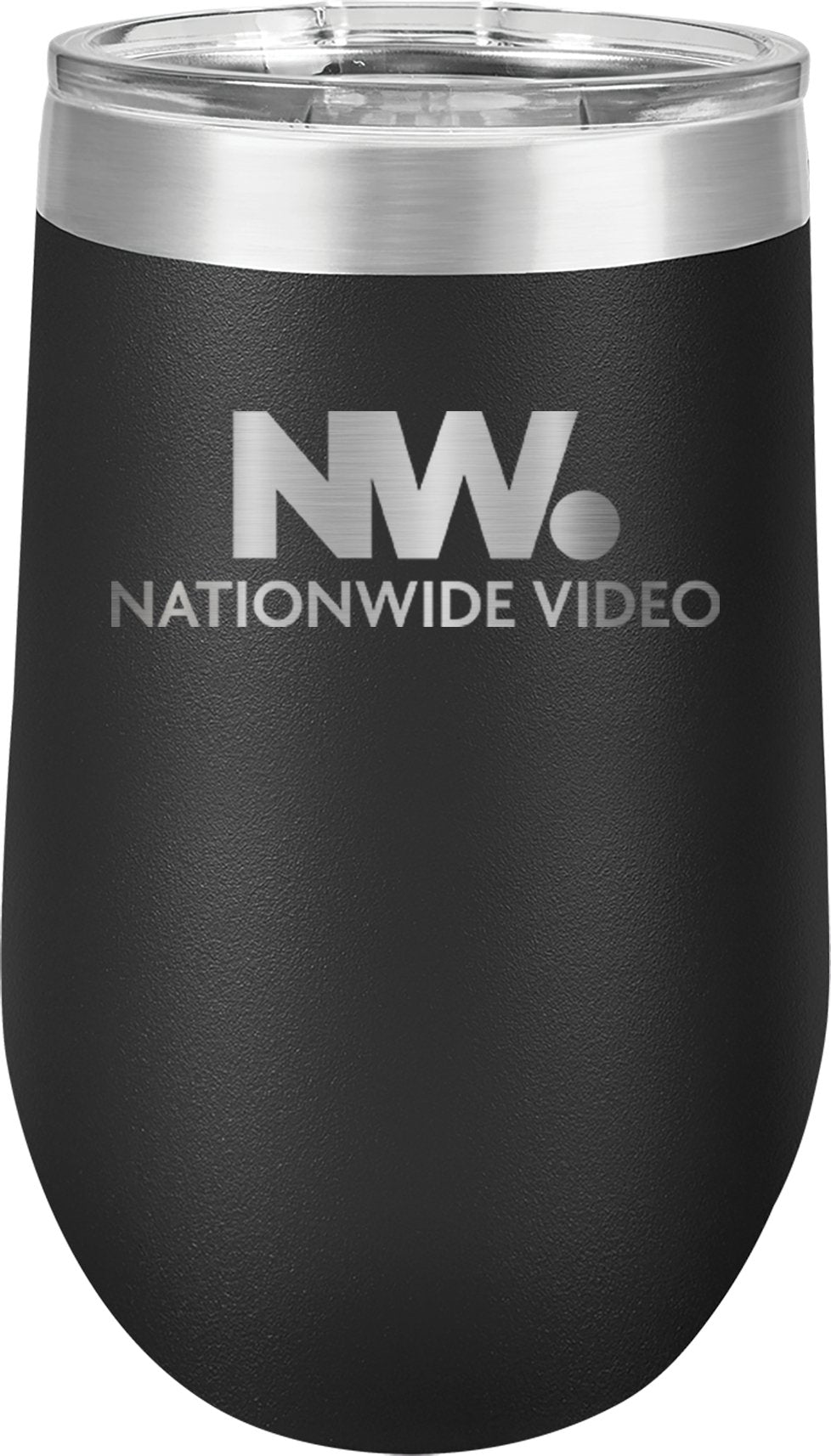 NationWide Video Laser Engraved 16oz Stemless Wine Glass with Lid - Mato & Hash