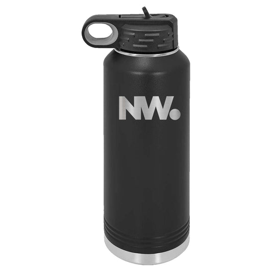 NationWide Video Laser Engraved 32oz Water Bottle with Flip Lid - Mato & Hash
