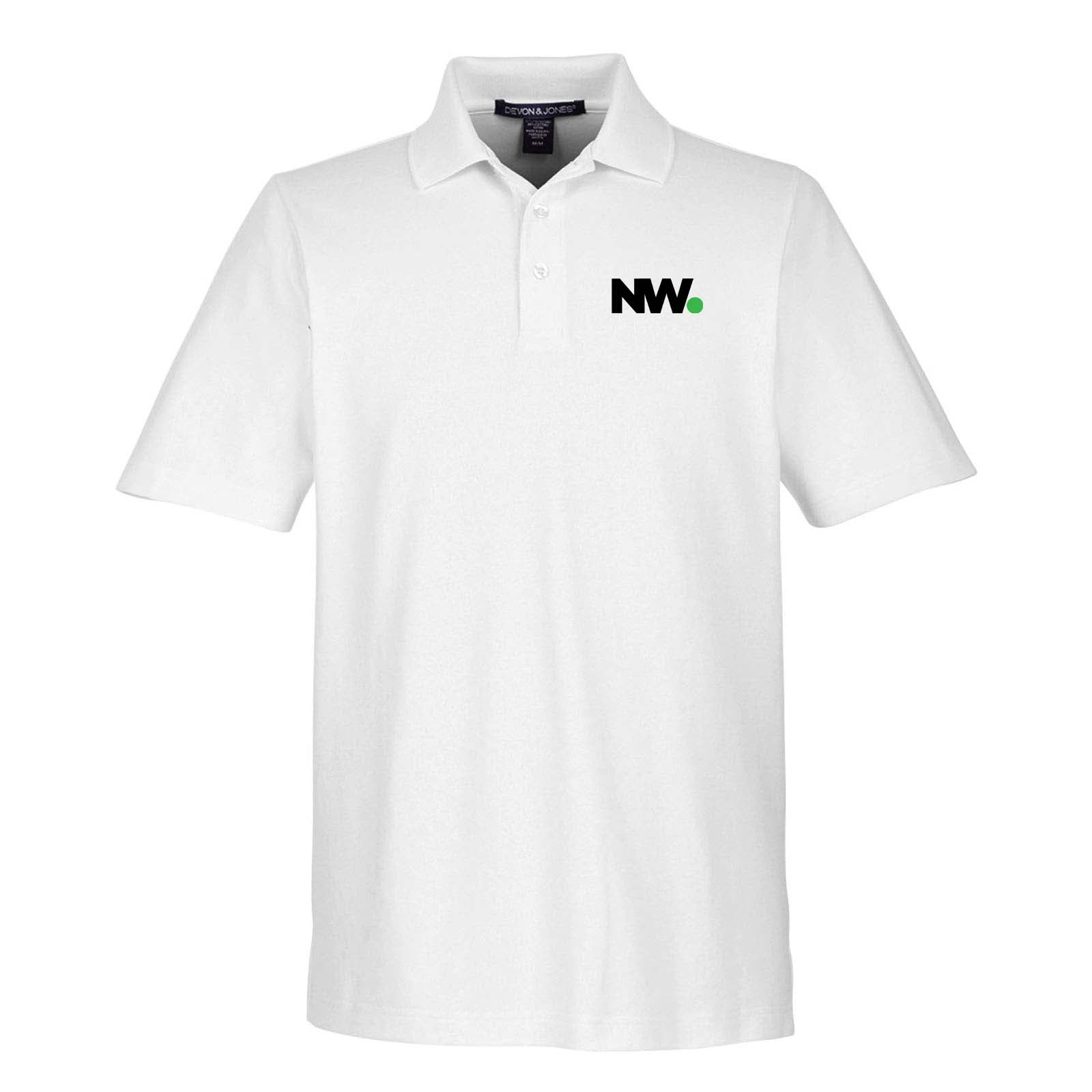 Nationwide Video Logo Embroidered CrownLux Performance Polyester/Cotton Blend Men's Plaited Polo T-Shirt - Mato & Hash