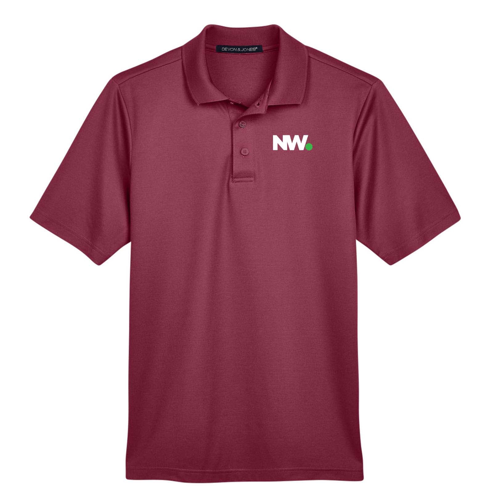 Nationwide Video Logo Embroidered CrownLux Performance Polyester/Cotton Blend Men's Plaited Polo T-Shirt - Mato & Hash