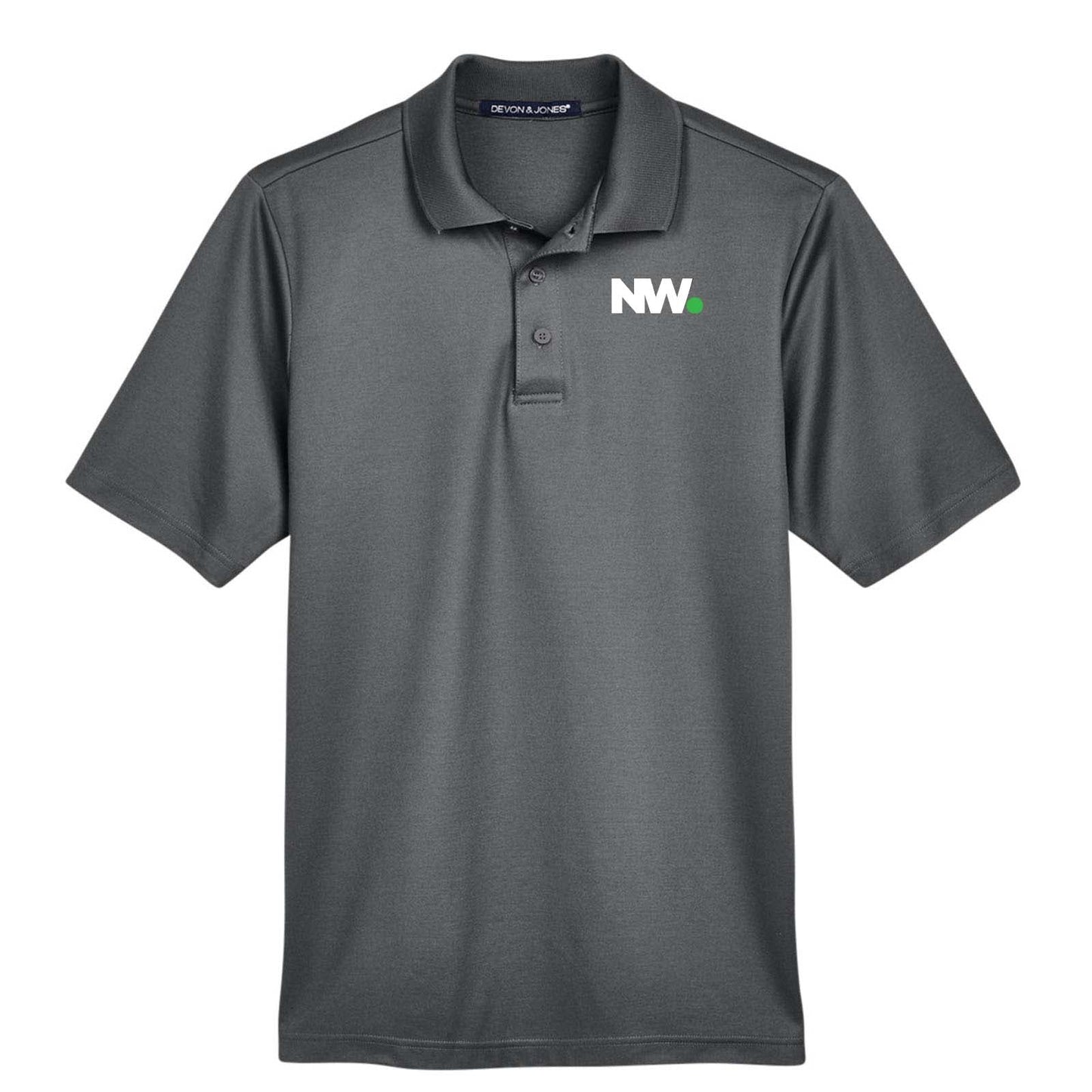 Nationwide Video Logo Embroidered CrownLux Performance Polyester/Cotton Blend Men's Plaited Polo T-Shirt - Mato & Hash